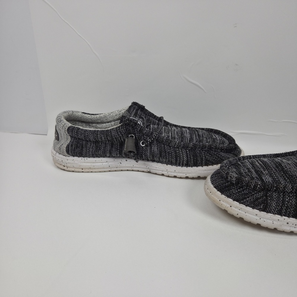 Hey Dude Wally Stretch Shoes Men Size 9 Sneakers Black Gray Slip On Low - Picture 11 of 12